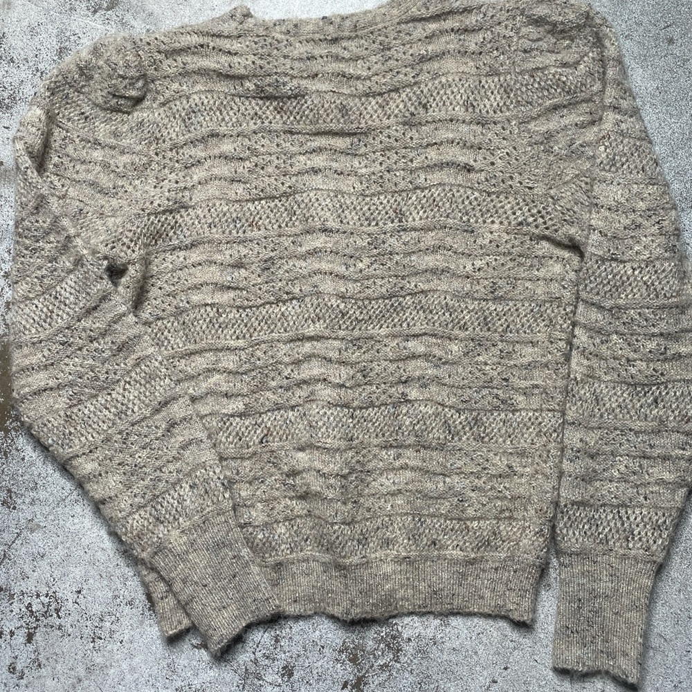 Heartloom Tan Textured Knit Cardigan Grandpa Sweater Neutral - Picture 7 of 10